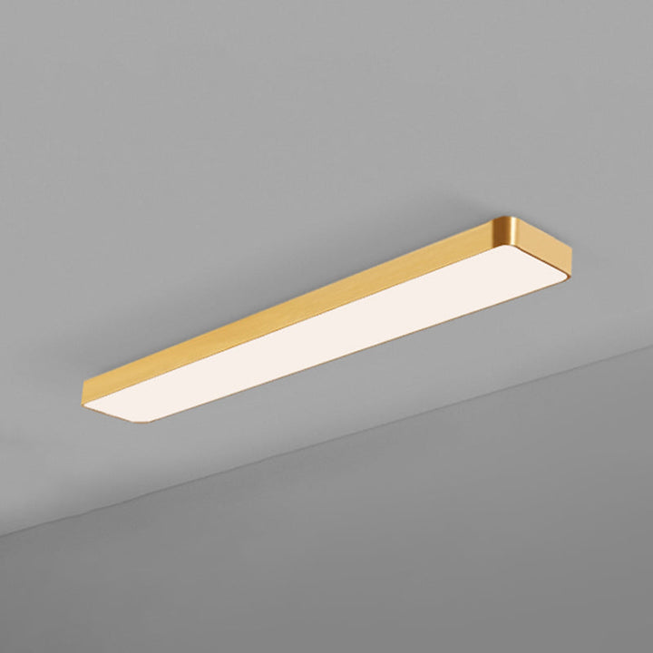 Modern Gold Rectangular LED Recessed Ceiling Light for Office & Home