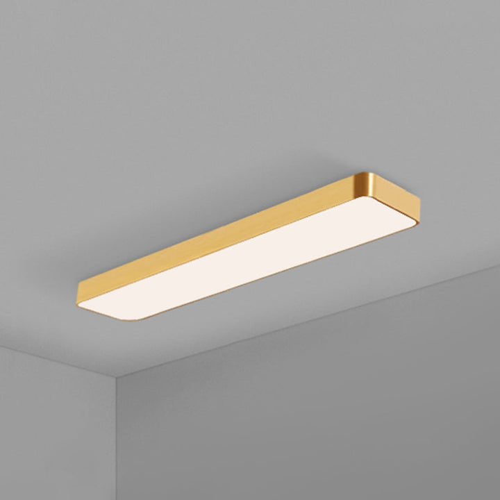 Modern Gold Rectangular LED Recessed Ceiling Light for Office & Home