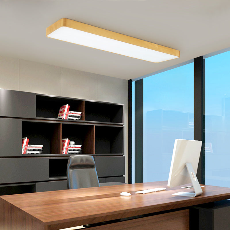 Modern Gold Rectangular LED Recessed Ceiling Light for Office & Home