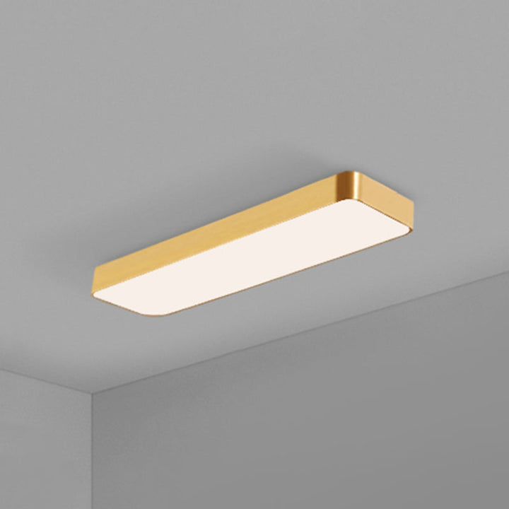 Modern Gold Rectangular LED Recessed Ceiling Light for Office & Home
