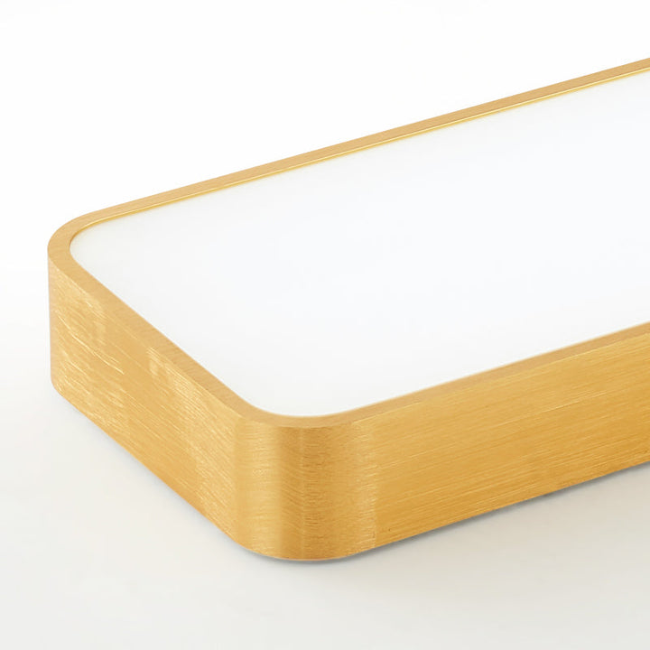 Modern Gold Rectangular LED Recessed Ceiling Light for Office & Home