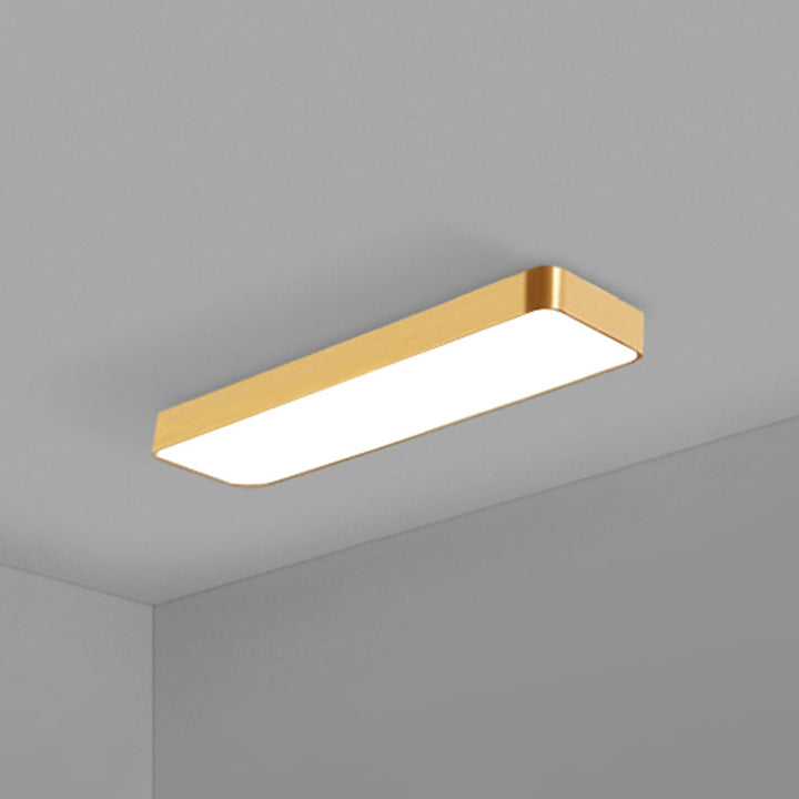 Modern Gold Rectangular LED Recessed Ceiling Light for Office & Home