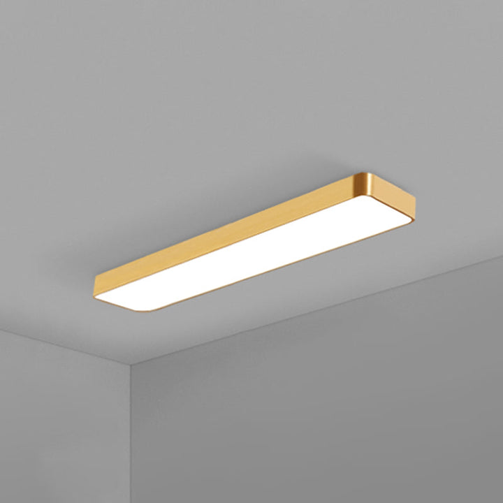 Modern Gold Rectangular LED Recessed Ceiling Light for Office & Home