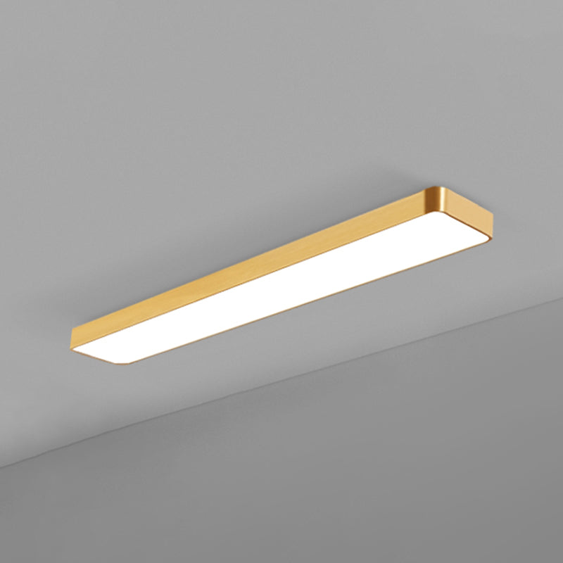 Modern Gold Rectangular LED Recessed Ceiling Light for Office & Home