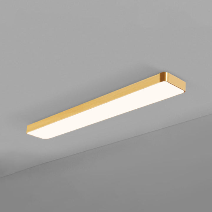 Modern Gold Rectangular LED Recessed Ceiling Light for Office & Home