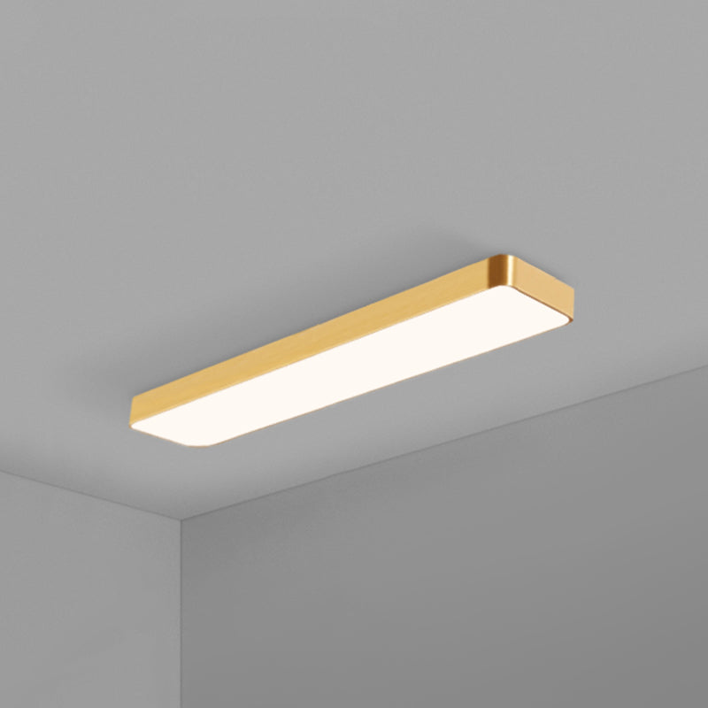 Modern Gold Rectangular LED Recessed Ceiling Light for Office & Home