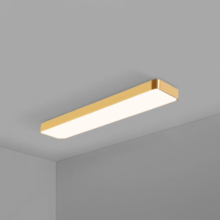 Modern Gold Rectangular LED Recessed Ceiling Light for Office & Home