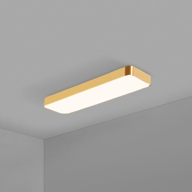 Modern Gold Rectangular LED Recessed Ceiling Light for Office & Home