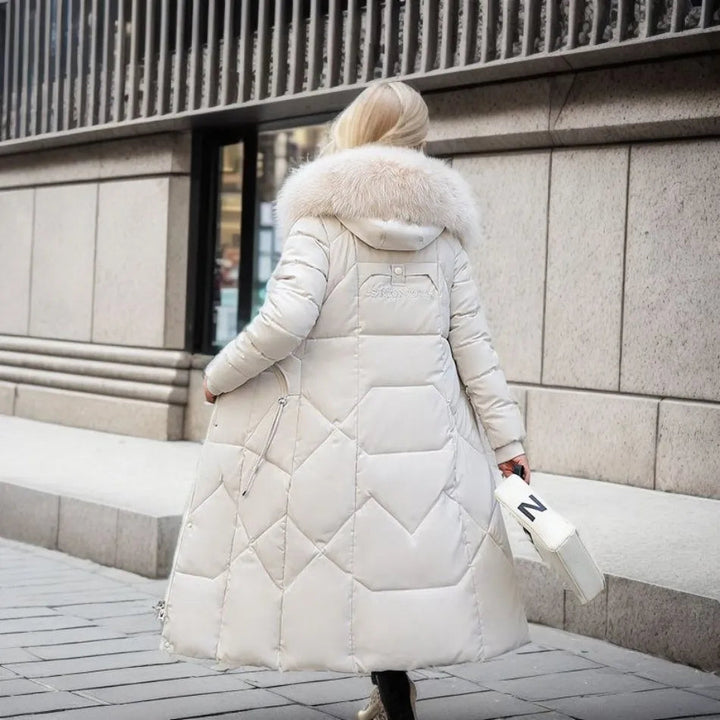 Arctic Shield Long Hooded Winter Parka with Fluffy Trim