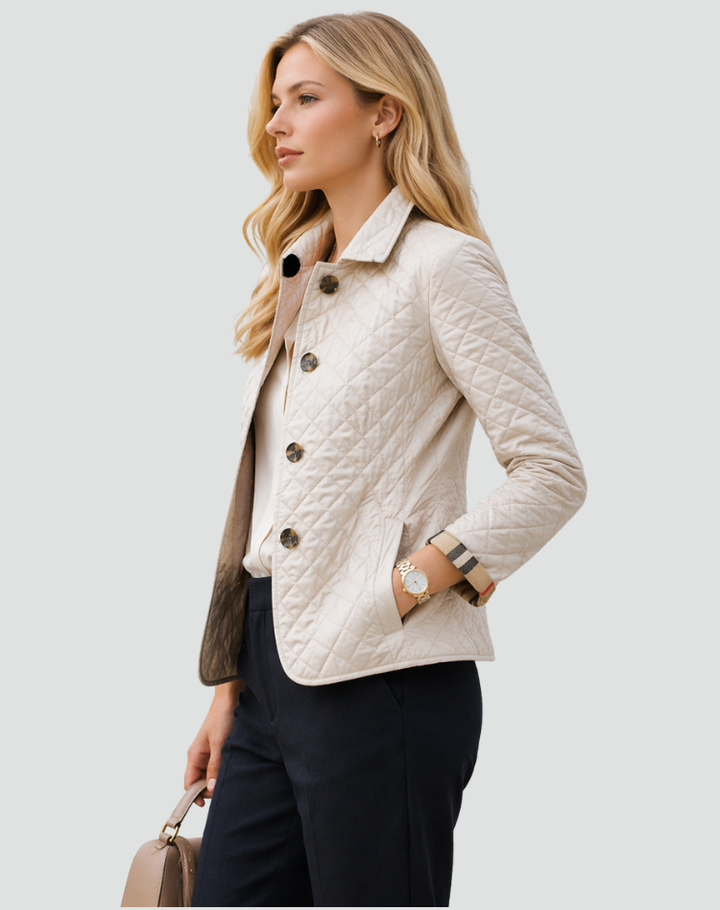 Mid-Season Jacket for Women Regular Fit Quilted with Collar and Buttons