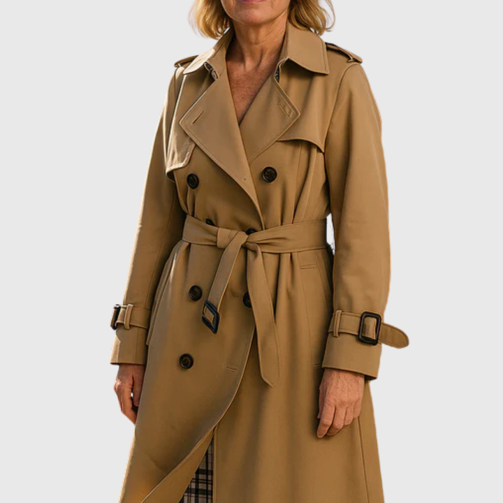 Women's Classic Belted Water-Resistant Trench Coat