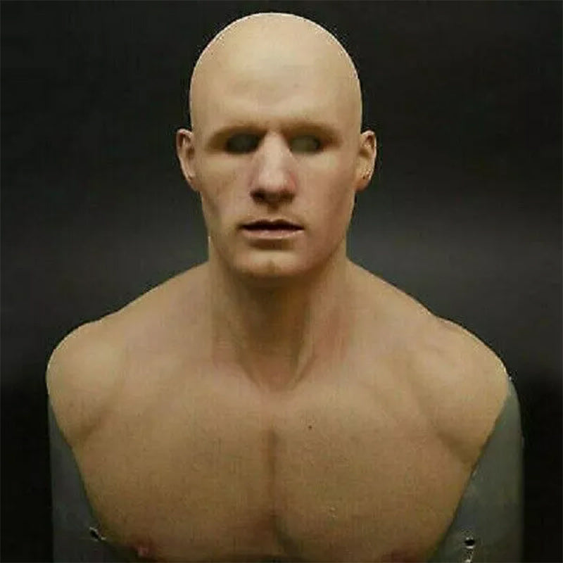 Realistic Latex Transformation Mask with Detailed Beard – Premium Costume Disguise
