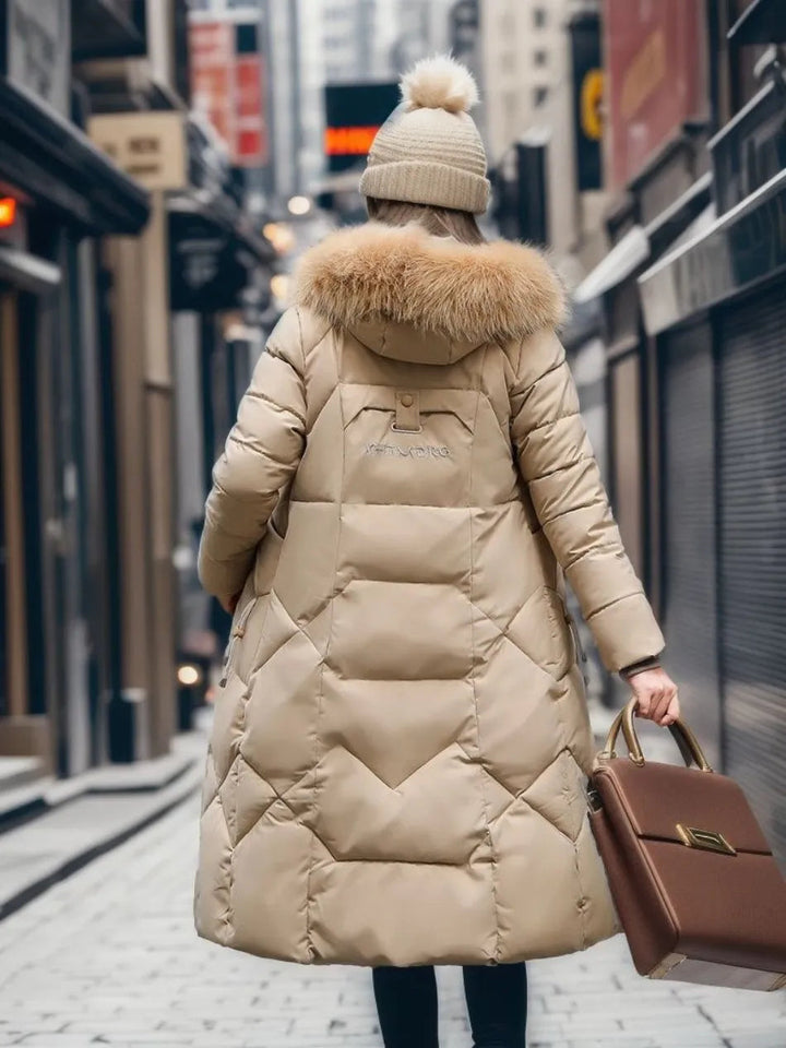 Arctic Shield Long Hooded Winter Parka with Fluffy Trim