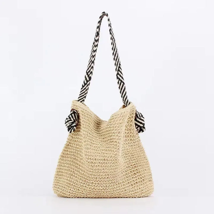 Soleil – Large Woven Straw Shoulder Bag for Beach & Travel