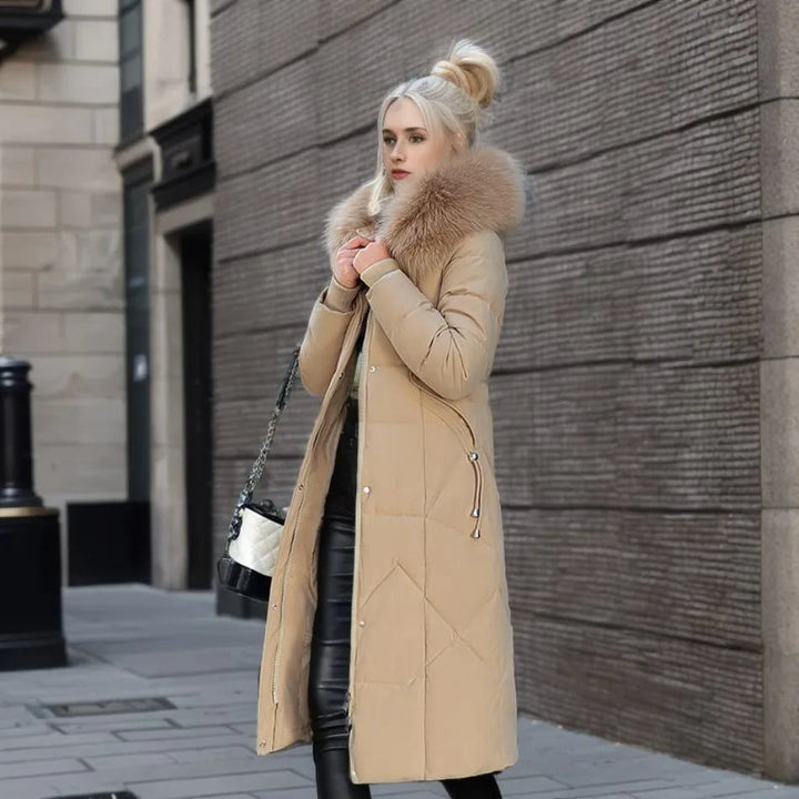 Arctic Shield Long Hooded Winter Parka with Fluffy Trim