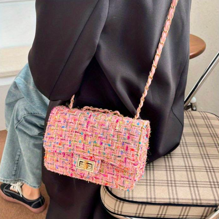 Lumi – Tweed Chain Shoulder Bag for Women