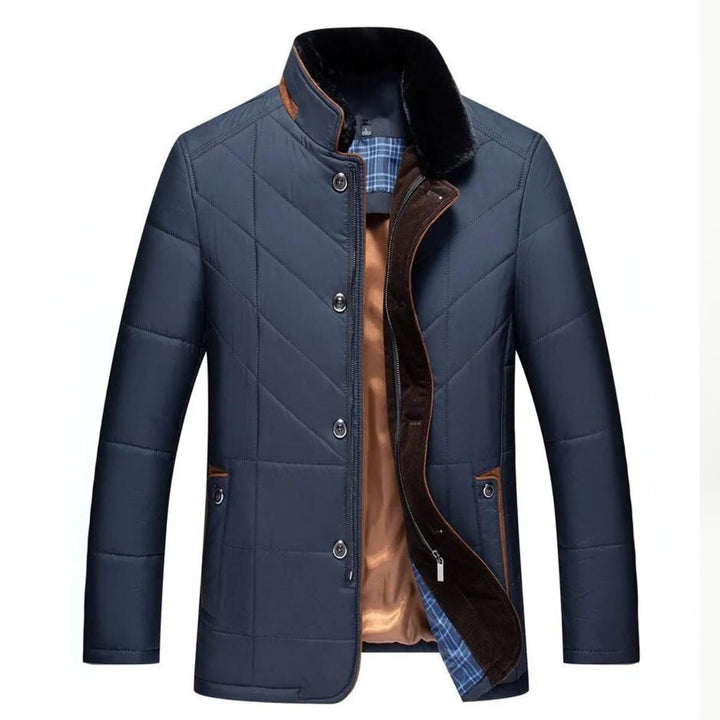 Classic Quilted Stand Collar Winter Jacket for Men