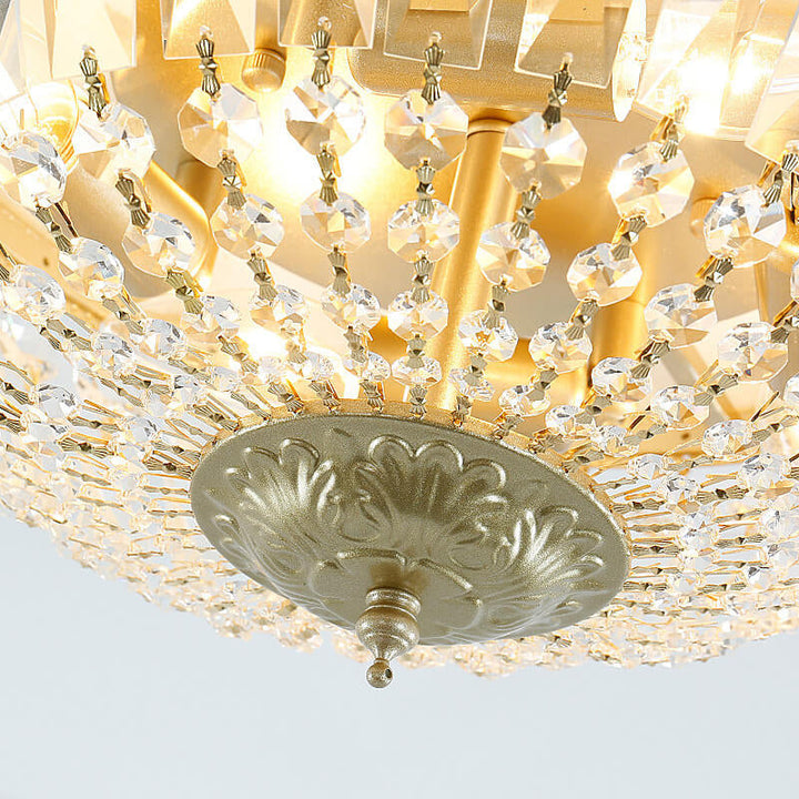 Vintage Round Crystal 4/6 Light Ceiling Lamp