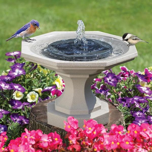 Solar-Powered Garden Water Fountain with Multiple Jet Options
