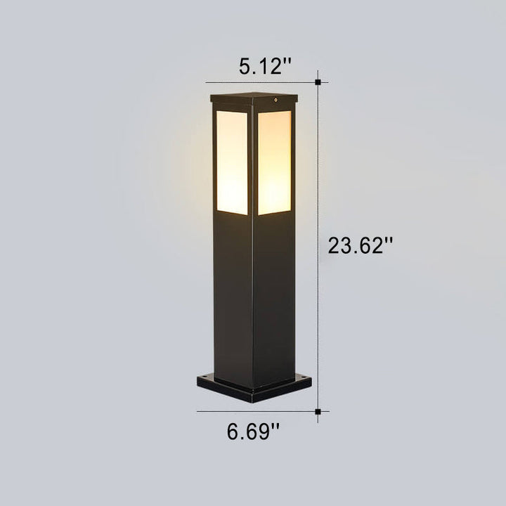 Modern solar cell grass mat square column outdoor waterproof road lamp