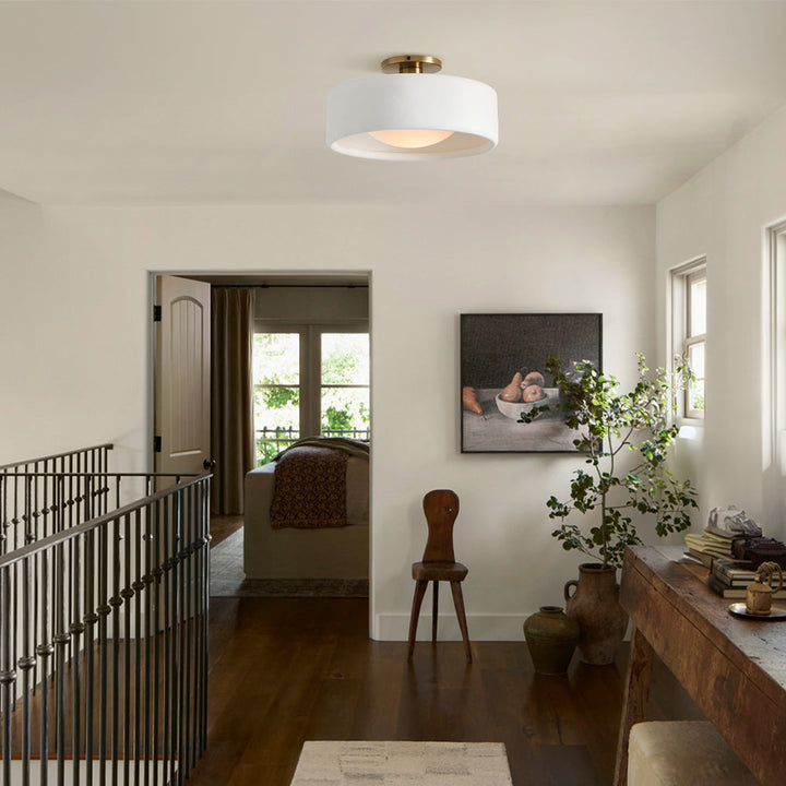 Modern Porcelain Semi Flush Mount Ceiling Light