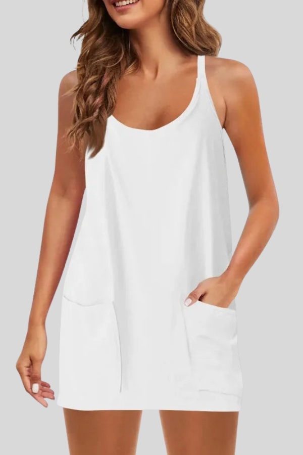 FlexAura Women's Sleeveless Active Mini Dress with Pockets