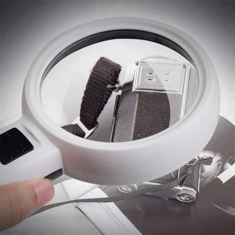 Premium LED Reading Magnifier with 30x Optical Zoom and Polished Glass Lens