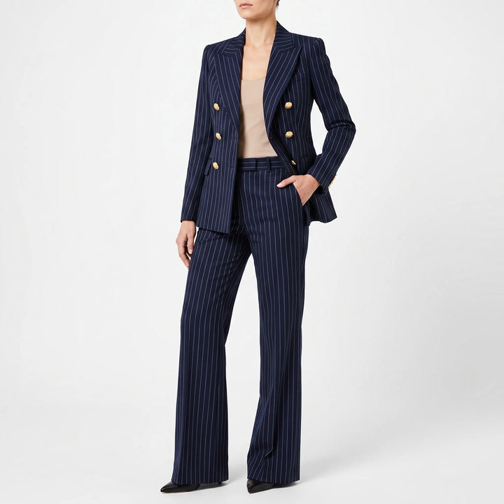 Striped Coordinated Blazer and Pant Set - Classic Two-Piece Suit