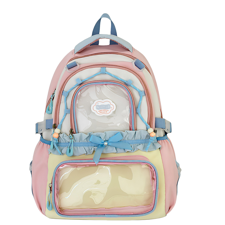 Clear View Casual Backpack - Women's Semi-Transparent PVC Shoulder Bag