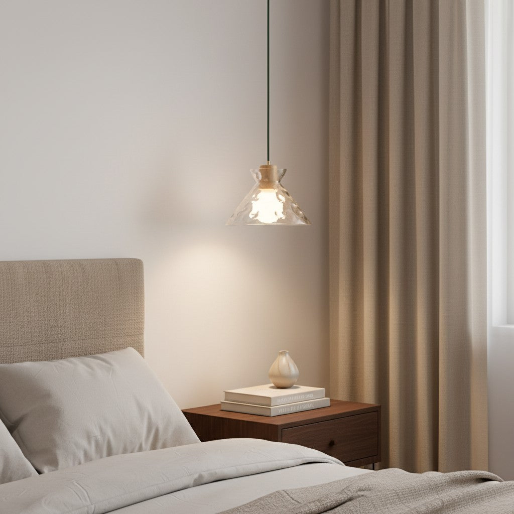 Vale Farmhouse Hammered Glass Dome Pendant Light