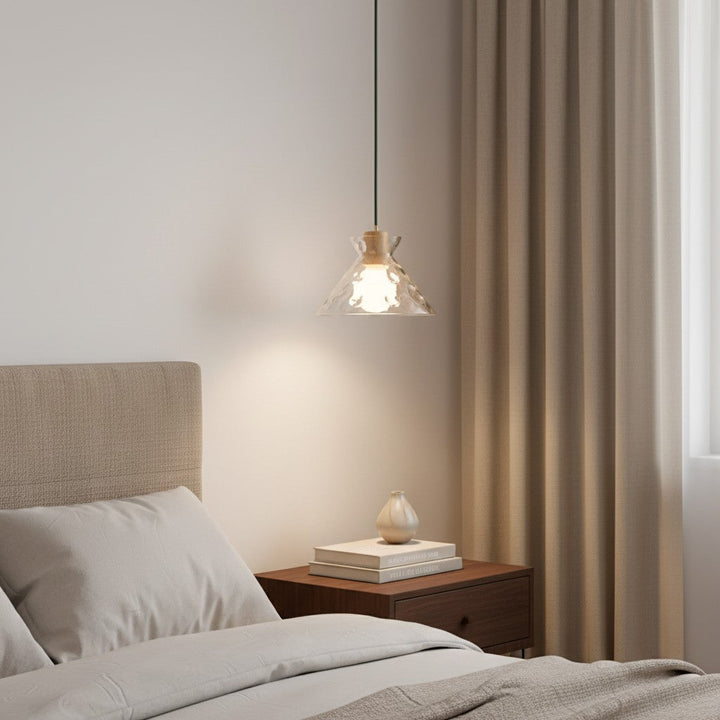 Vale Farmhouse Hammered Glass Dome Pendant Light