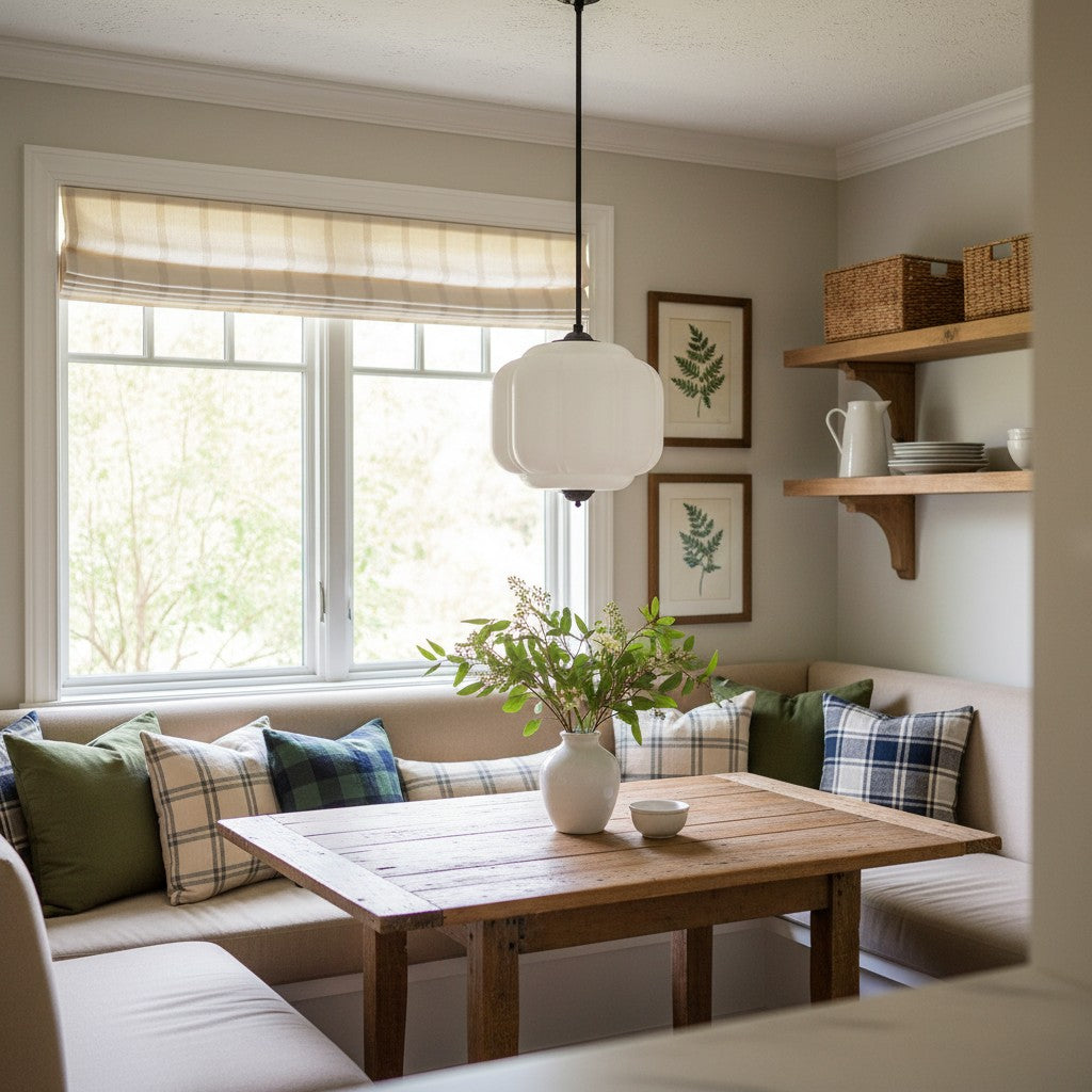 Lumi Vintage Milk Glass Oiled Brass Eloise Pendant Light