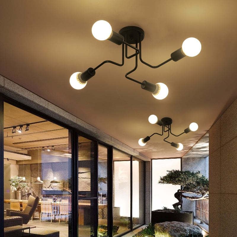 Arisha Vintage Modern Minimalistic Industrial Black Ceiling Lamp