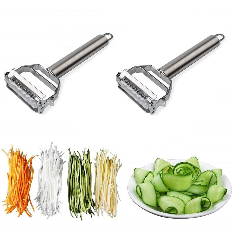 Dual-Blade Stainless Steel Vegetable Peeler and Julienne Cutter