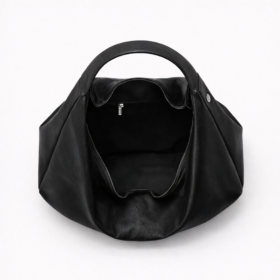 Zella – Large Vegan Cowhide Hobo Bag, Slouchy Shoulder Bag
