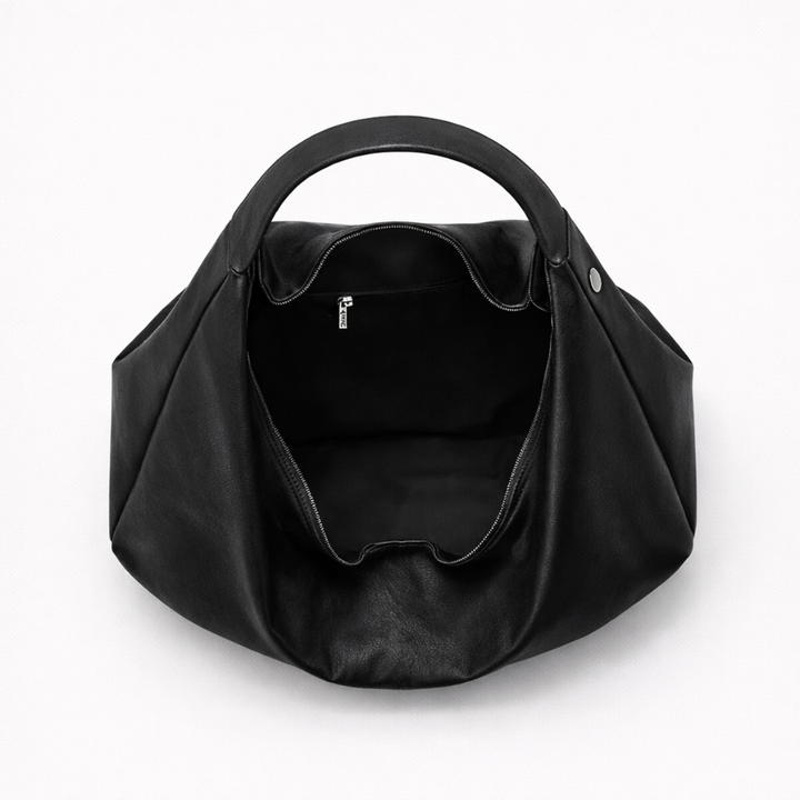 Zella – Large Vegan Cowhide Hobo Bag, Slouchy Shoulder Bag