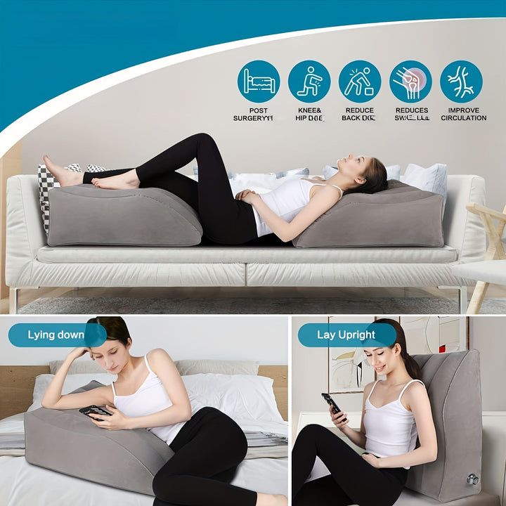 Inflatable Leg Elevation Pillow - For Improved Blood Circulation, Ideal for Sleep