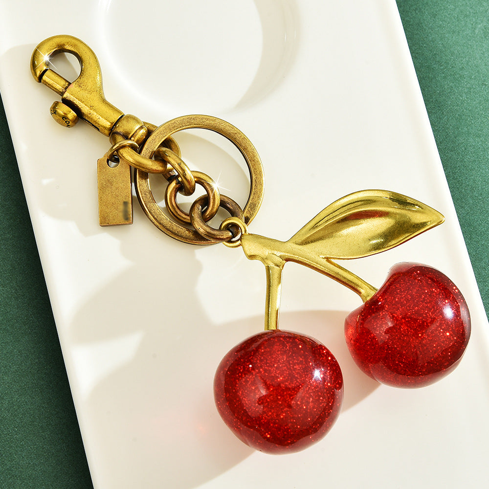 Luxe Cherry – Crystal Cherry Bag Charm Keychain