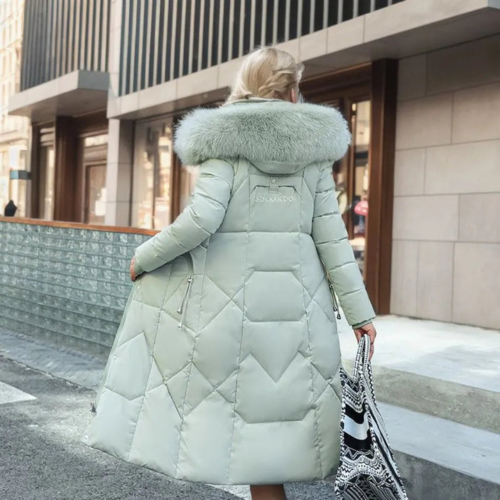 Arctic Shield Long Hooded Winter Parka with Fluffy Trim