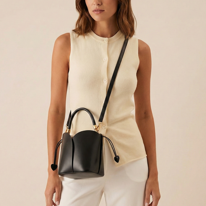Mila – Bucket Bag with Ruched Drawstring Top and Crossbody Strap