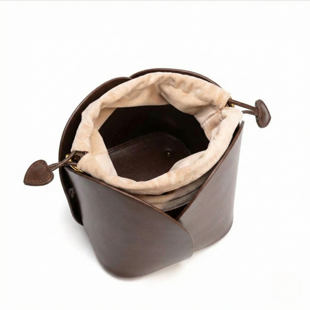 Mila – Bucket Bag with Ruched Drawstring Top and Crossbody Strap