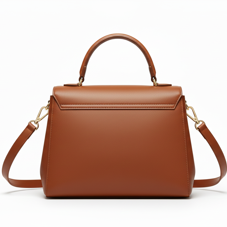 Women’s Structured Shoulder Bag with Top Handle and Crossbody Strap