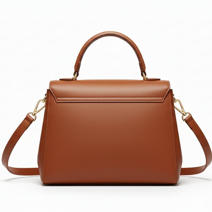 Women’s Structured Shoulder Bag with Top Handle and Crossbody Strap