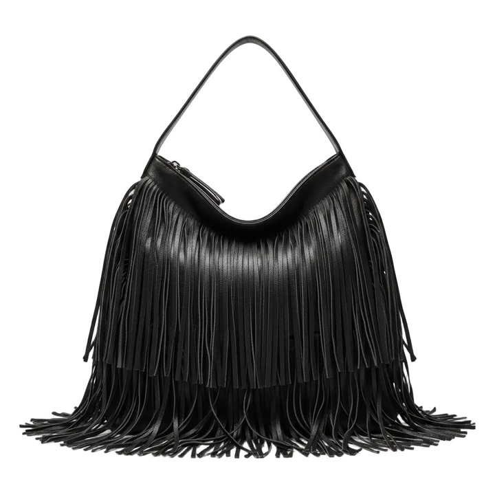 Jessa – Women’s Faux Leather Fringe Handbag with Slouchy Silhouette and Shoulder Strap