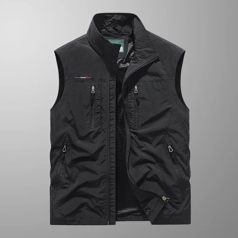 Men's Bodywarmer Zipper Stand Collar Outdoor Vest