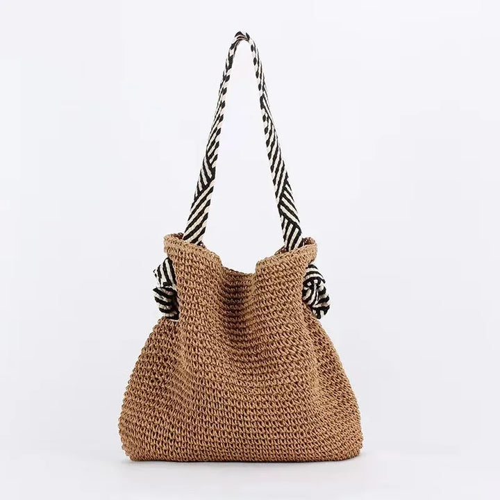 Soleil – Large Woven Straw Shoulder Bag for Beach & Travel