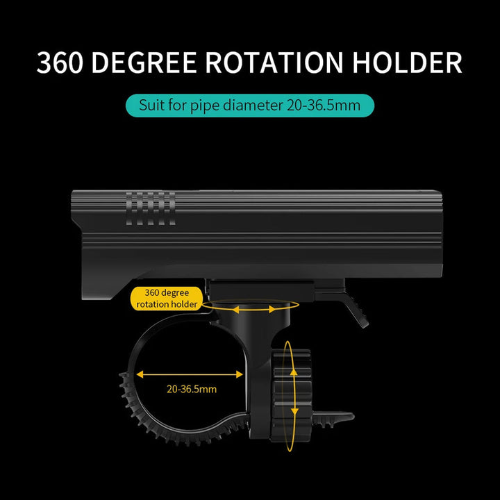 High-Power LED Bike Light with Power Bank - 300M Beam, 10-Hour Battery