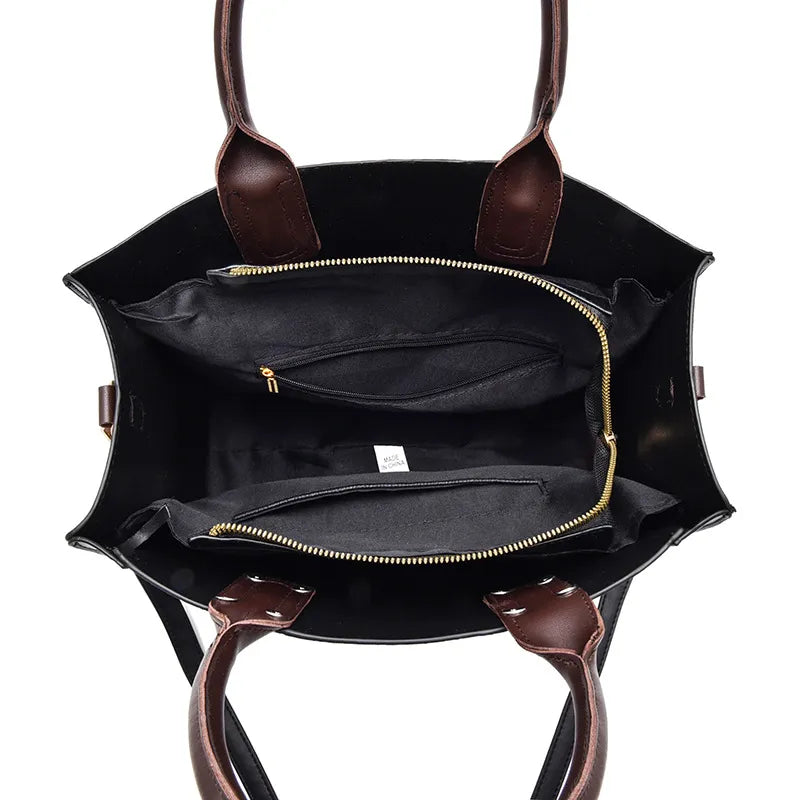 Flora – Embossed Vegan Leather Top Handle Tote Bag
