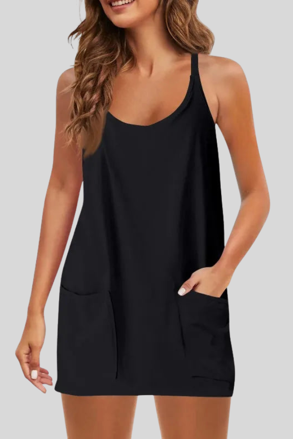 FlexAura Women's Sleeveless Active Mini Dress with Pockets