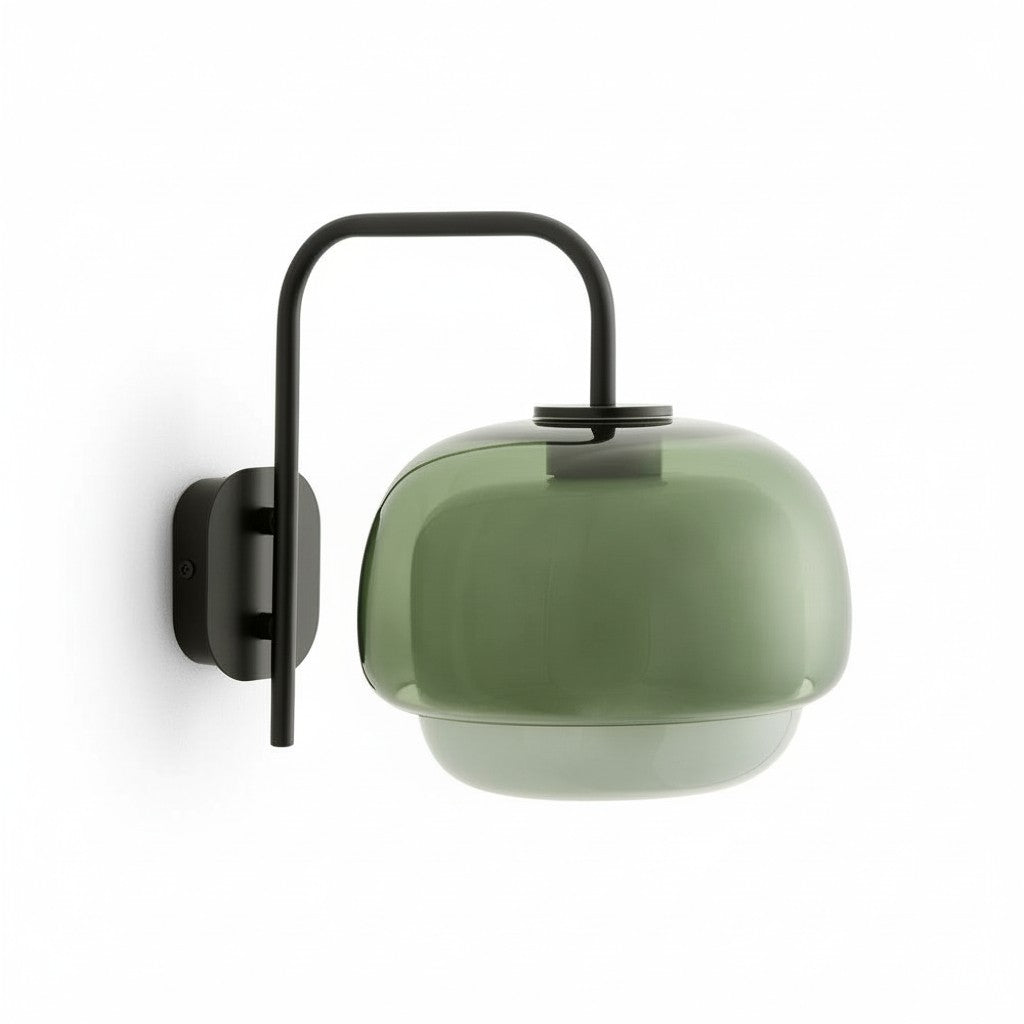 Sanae Modern Round Shade Colored Glass Wall Sconce